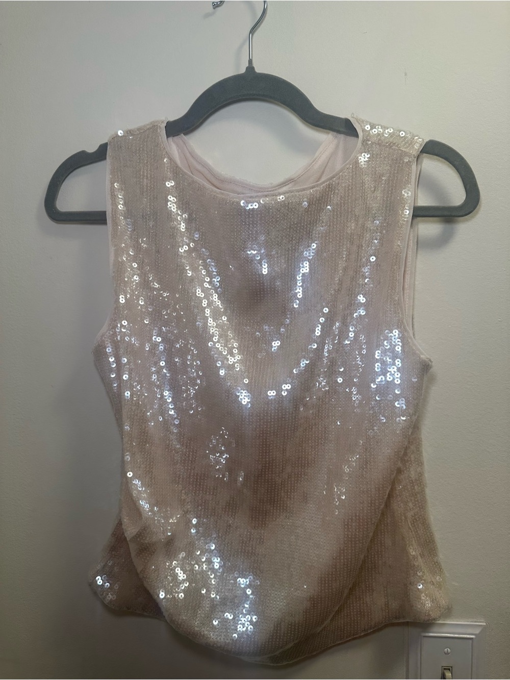 Elodie Reed Sequin Top in Champagne